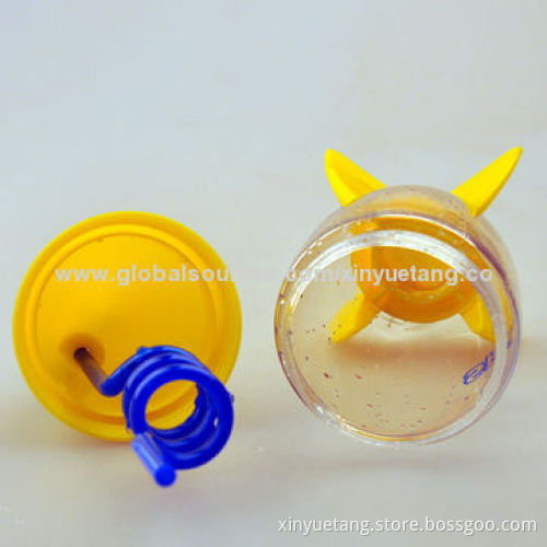300mL Plastic Kid's Water Bottle with Straw